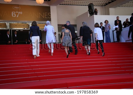 CANNES, FRANCE - MAY 18: Leila Hatami,  Jane Campion, Sofia Coppola, Carole Bouquet and Do-yeon Jeon attends \'The Wonders\' Premiere at the 67th Cannes Film Festival on May 18, 2014 in Cannes, France.