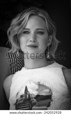 CANNES, FRANCE - MAY 17: Jennifer Lawrence attends \'The Hunger Games: Mockingjay Part 1\' Photocall - at the 67th Annual Cannes Film Festival on May 17, 2014 in Cannes, France
