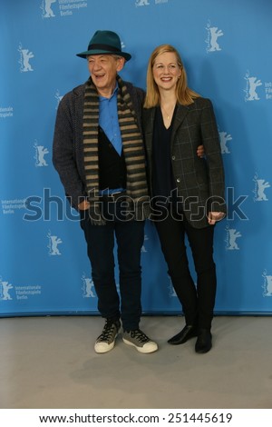 BERLIN, GERMANY - FEBRUARY 08: Laura Linney and Ian McKellen attends a photocal of the film 'Mr Holmes' presented in the competition of the 65th Film Festival Berlinale in Berlin, on February 8, 2015