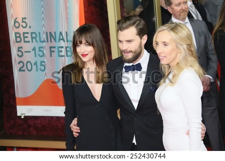 BERLIN, GERMANY - FEBRUARY 11: Jamie Dornan, Dakota Johnson and attend the \'Fifty Shades of Grey\' premiere during the 65th Berlinale Festival at Zoo Palast on February 11, 2015 in Berlin, Germany.
