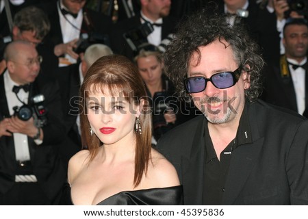 stock photo CANNES FRANCE MAY 19 Tim Burton and wife Helena Bonham