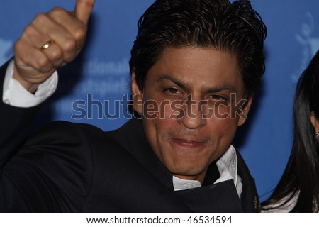 BERLIN - FEBRUARY 12: Actor Shah Rukh Khan attends the \'My Name Is Khan\' Photocall during day two of the 60th Berlin  Film Festival at the Grand Hyatt Hotel on February 12, 2010 in Berlin, Germany.