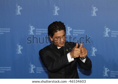 BERLIN - FEBRUARY 12: Actor Shah Rukh Khan attends the \'My Name Is Khan\' Photocall during day two of the 60th Berlin  Film Festival at the Grand Hyatt Hotel on February 12, 2010 in Berlin, Germany.