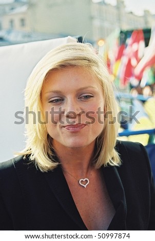 stock photo MOSCOW JUNE 21 Peta Wilson arrives for opening ceremony the