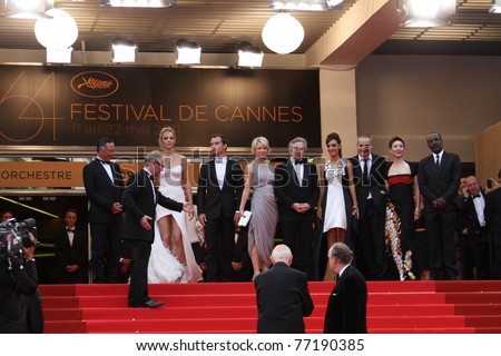 CANNES, FRANCE - MAY 11:  Jury members and Robert De Niro, attend the Opening Ceremony and \'Midnight In Paris\' Premiere at the Palais during the 64th Cannes  Festival on May 11, 2011 in Cannes, France