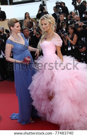 CANNES, FRANCE - MAY 17: Adriana Karembeu, Nadja Auermann   attend \'The Beaver\' Premiere during the 64th Cannes Film Festival at Palais des Festivals on May 17, 2011 in Cannes, France.