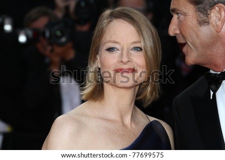 CANNES, FRANCE - MAY 17: Director Jodie Foster and Mel Gibson attends \'The Beaver\' premiere at the Palais des Festivals during the 64th Cannes Film Festival on May 17, 2011 in Cannes, France.