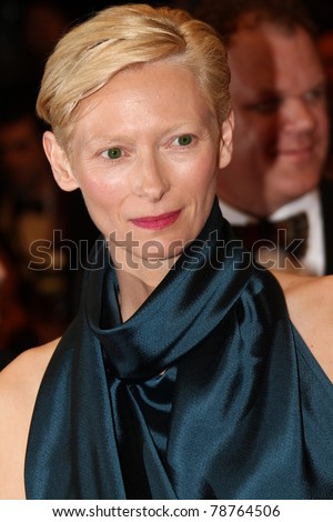 CANNES, FRANCE - MAY 12: Actress Tilda Swinton attends the \'We Need To Talk About Kevin\' Premiere during the 64th Cannes Film Festival at the Palais des Festivals on May 12, 2011 in Cannes, France