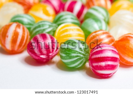a selection of handmade colorful round candies