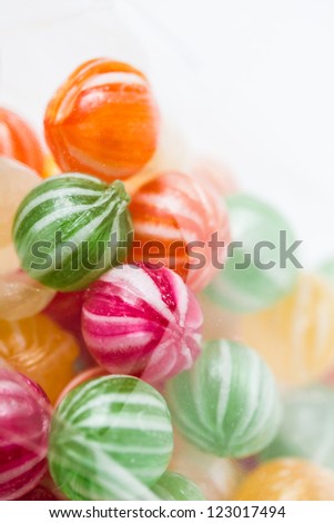 a selection of handmade colorful round candies