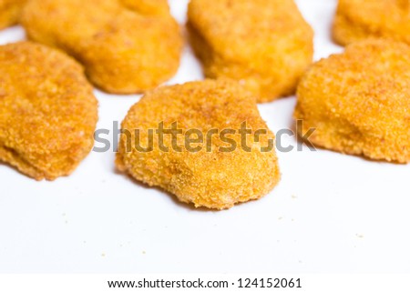 plain isolated chicken nuggets