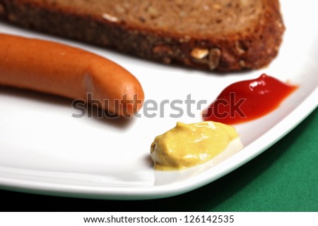 vienna sausages with dips and bread
