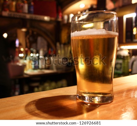 beer mug in a bar
