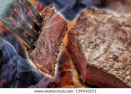steaming hot steak