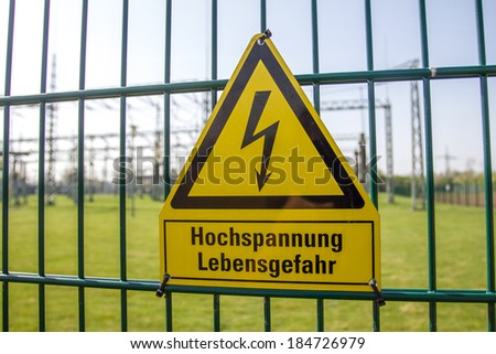 german high voltage sign