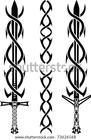swords stencil vector