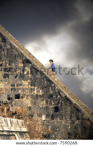 Climbing Chichen Itza