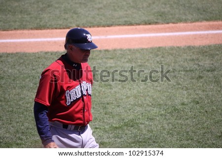 ALLENTOWN, PA - APRIL 29: Lehigh Valley Ironpigs\' manager Ryne Sandberg leaves the field during a game against Scranton Wilkes Barre Yankees the at Coca-Cola Field on April 29, 2012 in Allentown, PA.