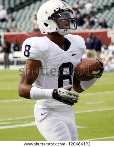 PHILADELPHIA, PA. - SEPTEMBER 17: Penn State wide receiver Allen Robinson warms up before a game against Temple on September 17, 2011 at Lincoln Financial Field in Philadelphia, PA.