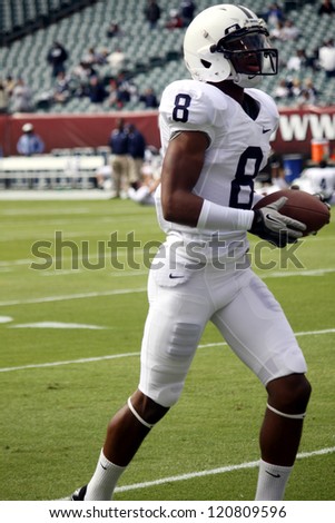 PHILADELPHIA, PA. - SEPTEMBER 17: Penn State wide receiver Allen Robinson warms up before a game against Temple on September 17, 2011 at Lincoln Financial Field in Philadelphia, PA.
