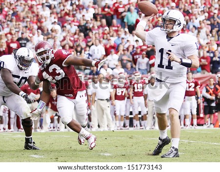 PHILADELPHIA, PA. - SEPTEMBER 17: Penn State quarterback Matt McGloin avoids the rush against Temple on September 17, 2011 at Lincoln Financial Field in Philadelphia, PA.