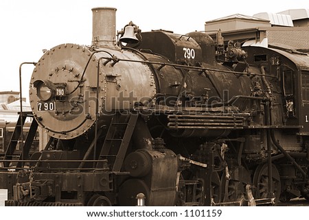 Sepia-toned Train, steam engine