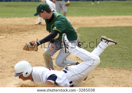 Diving Baseball Player