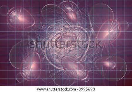 Purple Orbs with Grid Background