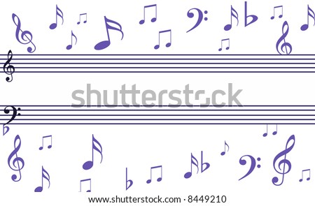 music symbols background. Notes and Music Symbols