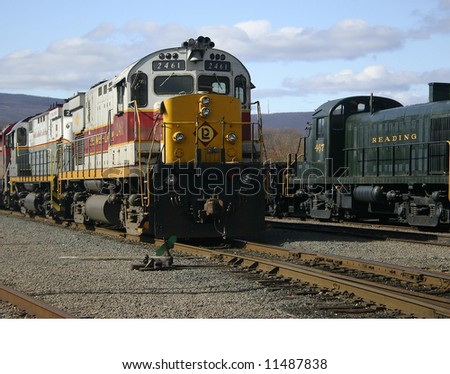 Diesel Engine in the rail-yard, Scranton, Pa