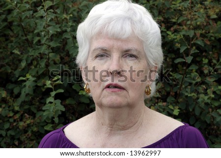 Beautiful Older lady with a sad expression, Sadness, Melancholy Depression