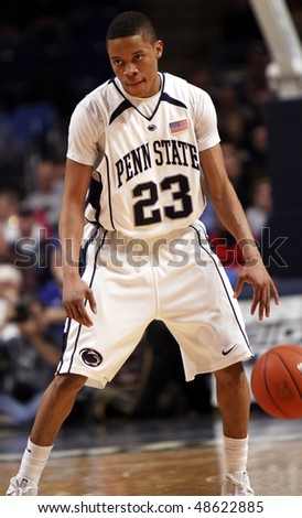 UNIVERSITY PARK, PA - FEBRUARY 24: Penn State guard Tim Fraizer drives to the basket in a game against Ohio State at the Byrce Jordan Center February 24, 2010 in University Park, PA