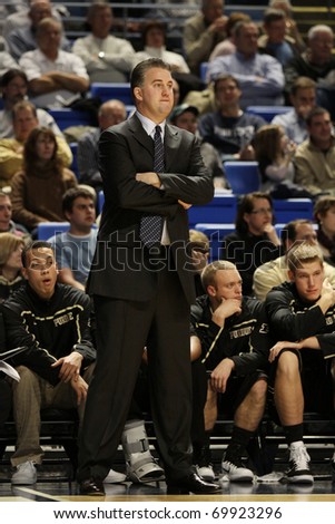 UNIVERSITY PARK, PA - JANUARY 5: Purdue\'s head coach looks frustrated during a game against Penn State at the Byrce Jordan Center January 5, 2011 in University Park, PA
