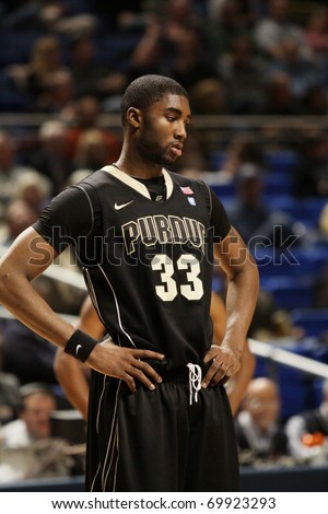 UNIVERSITY PARK, PA - JANUARY 5: Purdue\'s No. 33 E\'Twaun Moore looks frustrated after a foul call in a game against Penn State at the Byrce Jordan Center on January 5, 2011 in University Park, PA