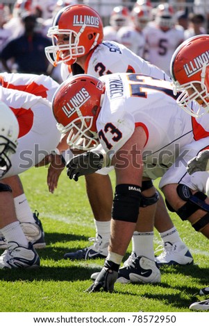 UNIVERSITY PARK, PA - OCT 9: Illinois quarterback No. 2, Nathan Scheelhaase, changes the play against Penn State at Beaver Stadium on October 9, 2010 in University Park, PA