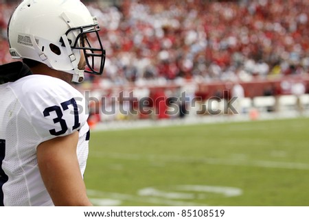 PHILADELPHIA, PA. - SEPTEMBER 17: Penn State Quarterback back Joe Suhey warms up prior to  a game on September 17, 2011 at Lincoln Financial Field in Philadelphia, PA.