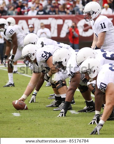 PHILADELPHIA, PA. - SEPTEMBER 17: Penn State Quarterback Matthew McGloin calls the play at the line in a game against Temple on September 17, 2011 at Lincoln Financial Field in Philadelphia, PA.