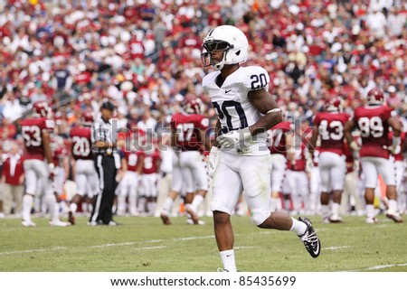 PHILADELPHIA, PA. - SEPTEMBER 17: Penn State Receiver Devon Smith runs off the field during a game against Temple on September 17, 2011 at Lincoln Financial Field in Philadelphia, PA.