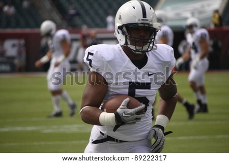 PHILADELPHIA, PA. - SEPTEMBER 17: Penn State wide receiver Bill Benton warms up before a game against Temple on September 17, 2011 at Lincoln Financial Field in Philadelphia, PA.