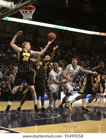 UNIVERSITY PARK, PA - FEB 16: Iowa's Aaron White clears a rebound during a game against Penn State at the Byrce Jordan Center February 16, 2012 in University Park, PA