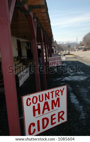 Sign outside country store