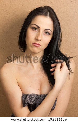 Girl without make-up and cosmetics. Natural skin. Portrait for retouch, school projects.