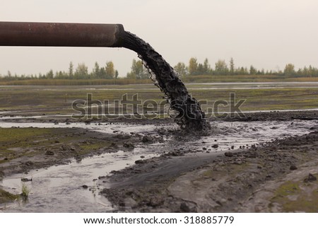 Industrial pipe discharging liquid waste