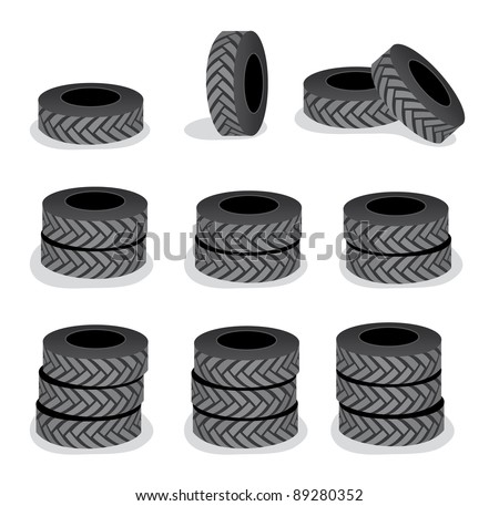 Tires Cartoon Stock Vector Illustration 89280352 : Shutterstock