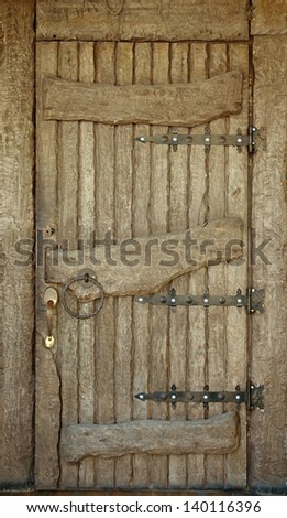 Old historic wooden front door