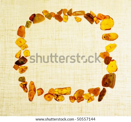 Amber gem stone beads Frame border