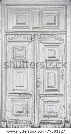 antique wooden white door old texture