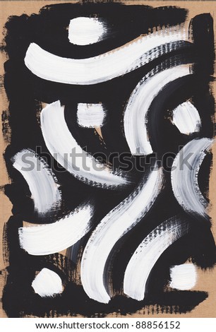White black dots and lines paint abstract background