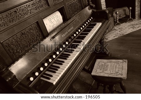 Player Piano Sepia Toned