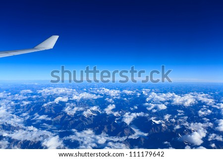 bird\'s eye view on the plane,qinghai-tibet plateau